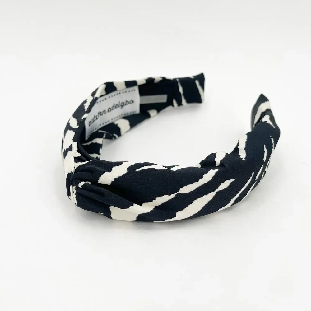 AUTUMN ADEIGBO Headband NEW Zebra Animal Print Black Hair Accessory Rare NWOT